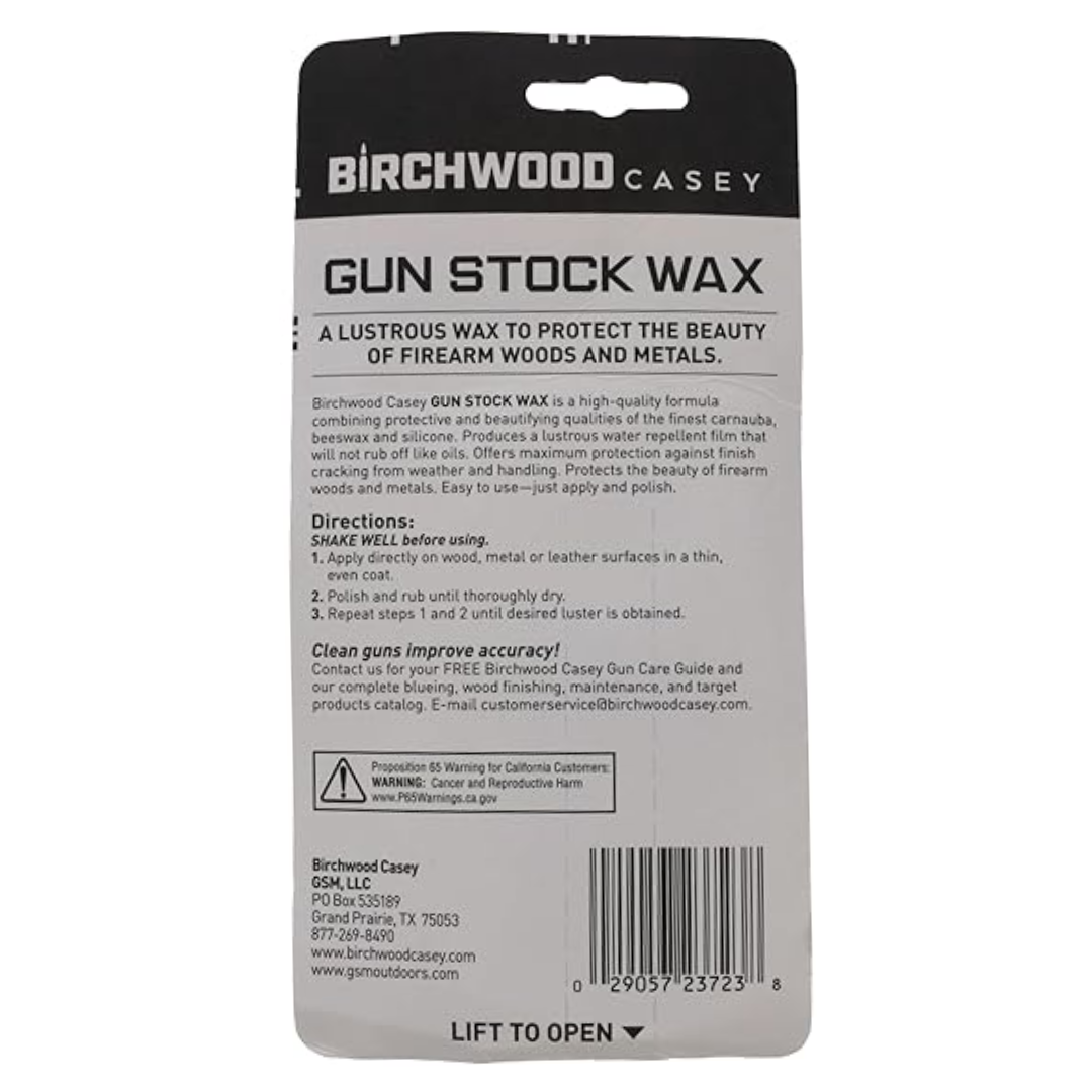 Birchwood Casey Lustrous Stock Wax Gun Cleaner, 90 ml / 3 oz.