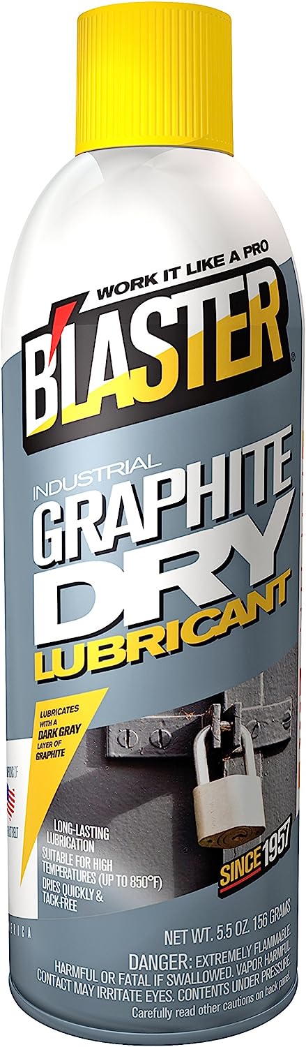 Blaster Industrial Graphite Dry Lubricant with Dark Gray Layer of Graphite Spray - 156g / 5.5 oz