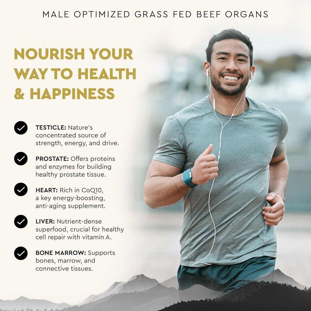 Ancestral Male Optimization Formula Pasture Raised 410MG EA Dietary Supplement, 180 Capsules