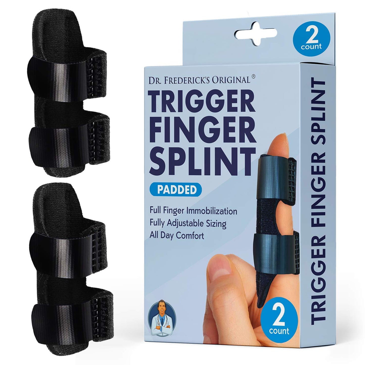 Dr. Frederick's Original Trigger Finger Splint Padded, 2 Count