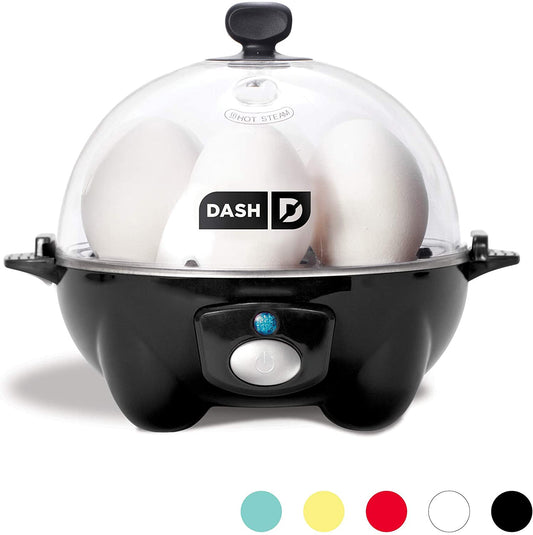 DASH Rapid 6 Capacity Electric Cooker for Hard Boiled, Poached, Scrambled Eggs, or Omelets with Auto Shut Off Feature, One Size, Black
