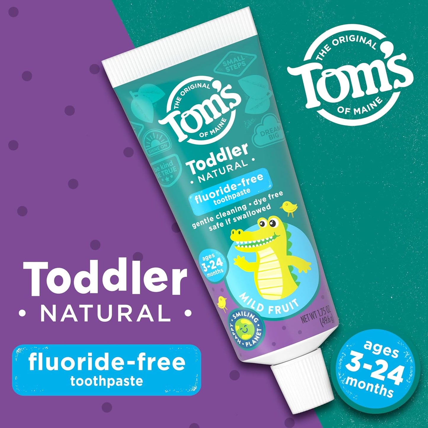 Tom's of Maine Toddler Natural Mild Fruit Toothpaste 1.75 oz / 49.6g