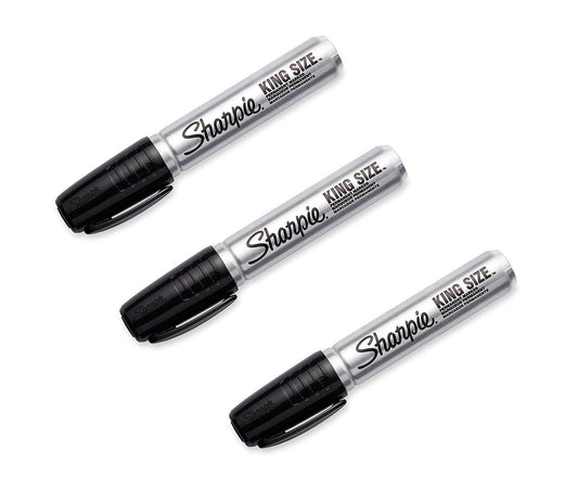 Sharpie 15661PP King Size Permanent Marker, Black, Pack of 3