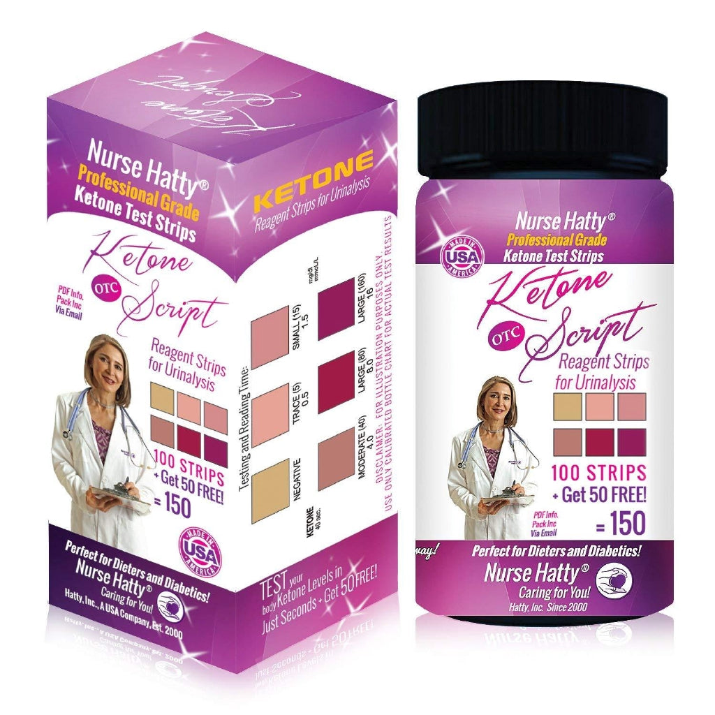 Nurse Hatty Professional Grade Ketone Test Strips 150 Counts