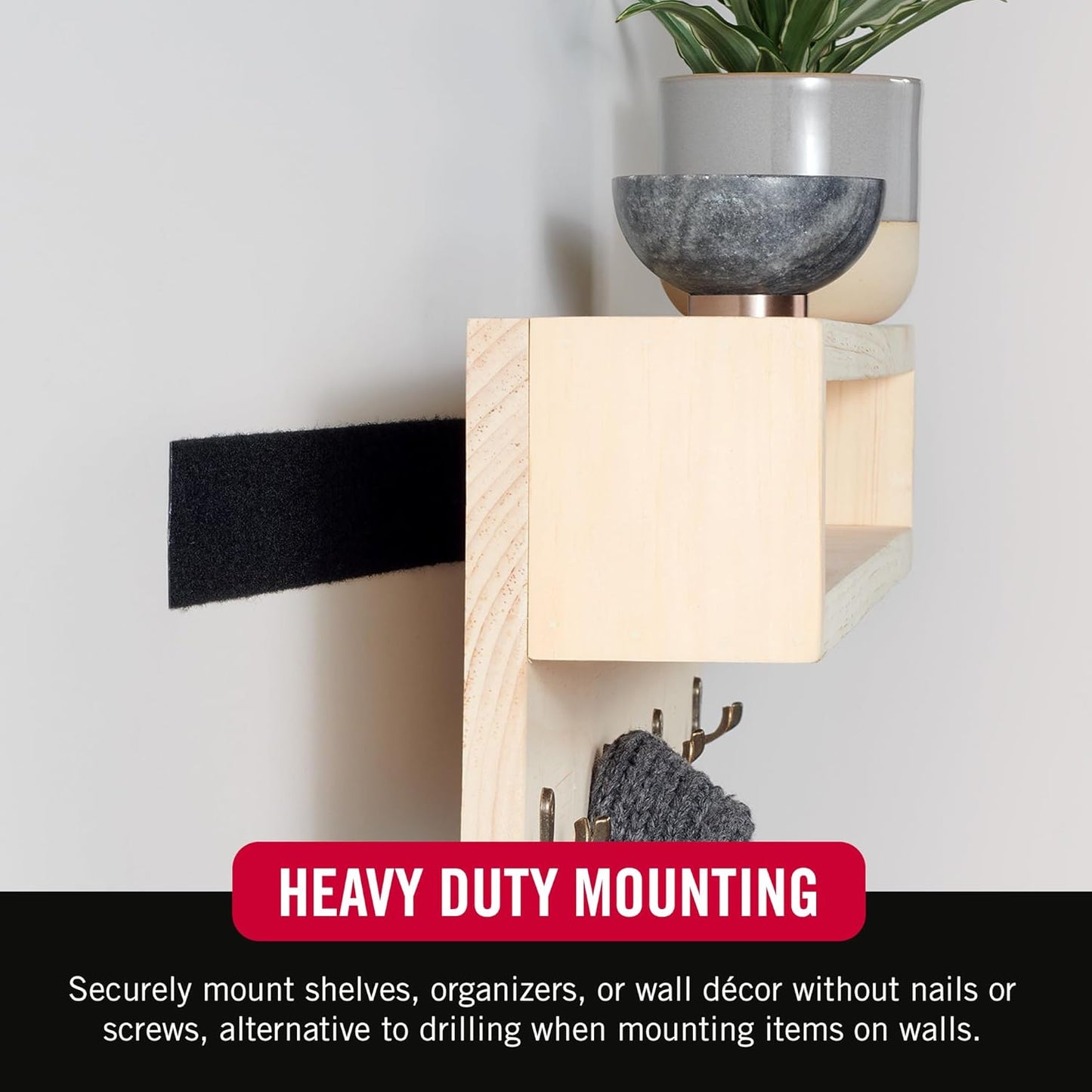 Velcro Industrial Strength Tape 15 ft x 2 in, Black, 1 Roll