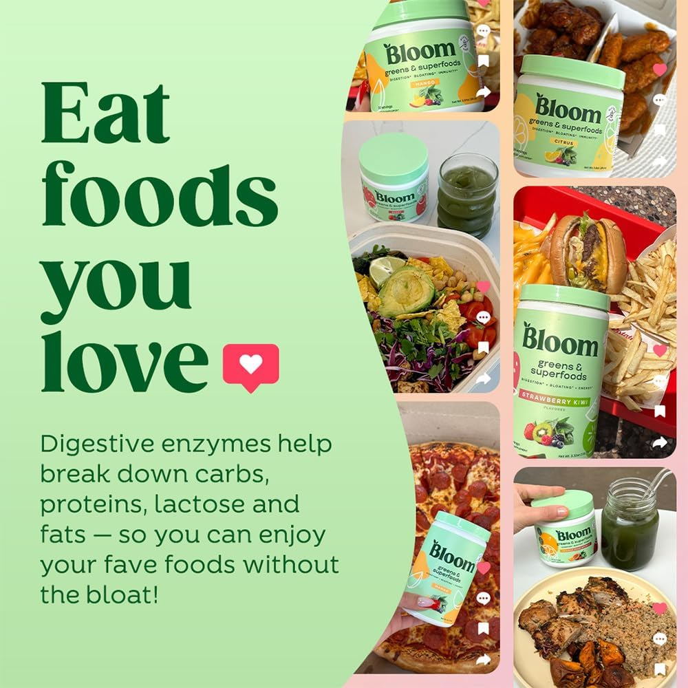 Bloom Greens & Superfoods Strawberry Kiwi 30 Servings 6.39oz / 181.50g