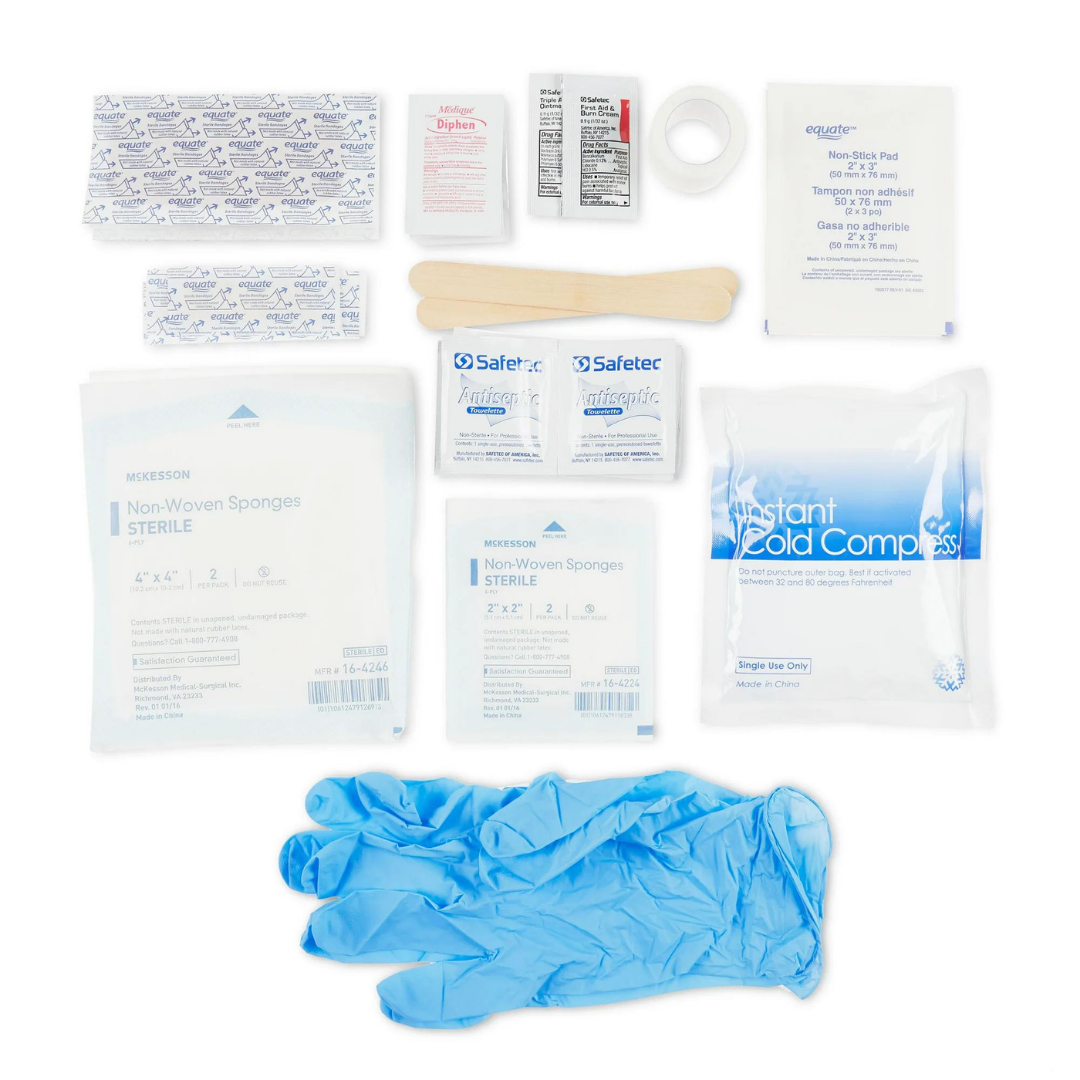 Equate All-Purpose First Aid Kit Antibacterial Bandages 140 Items