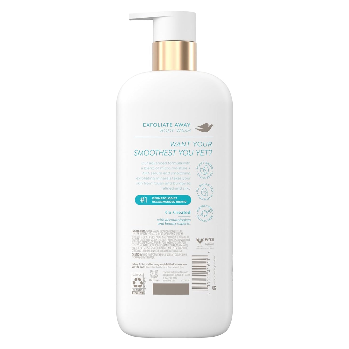 Dove Exfoliate Away 4% Refining Serum with AHA Body Wash, 547 ml / 18.5 fl oz