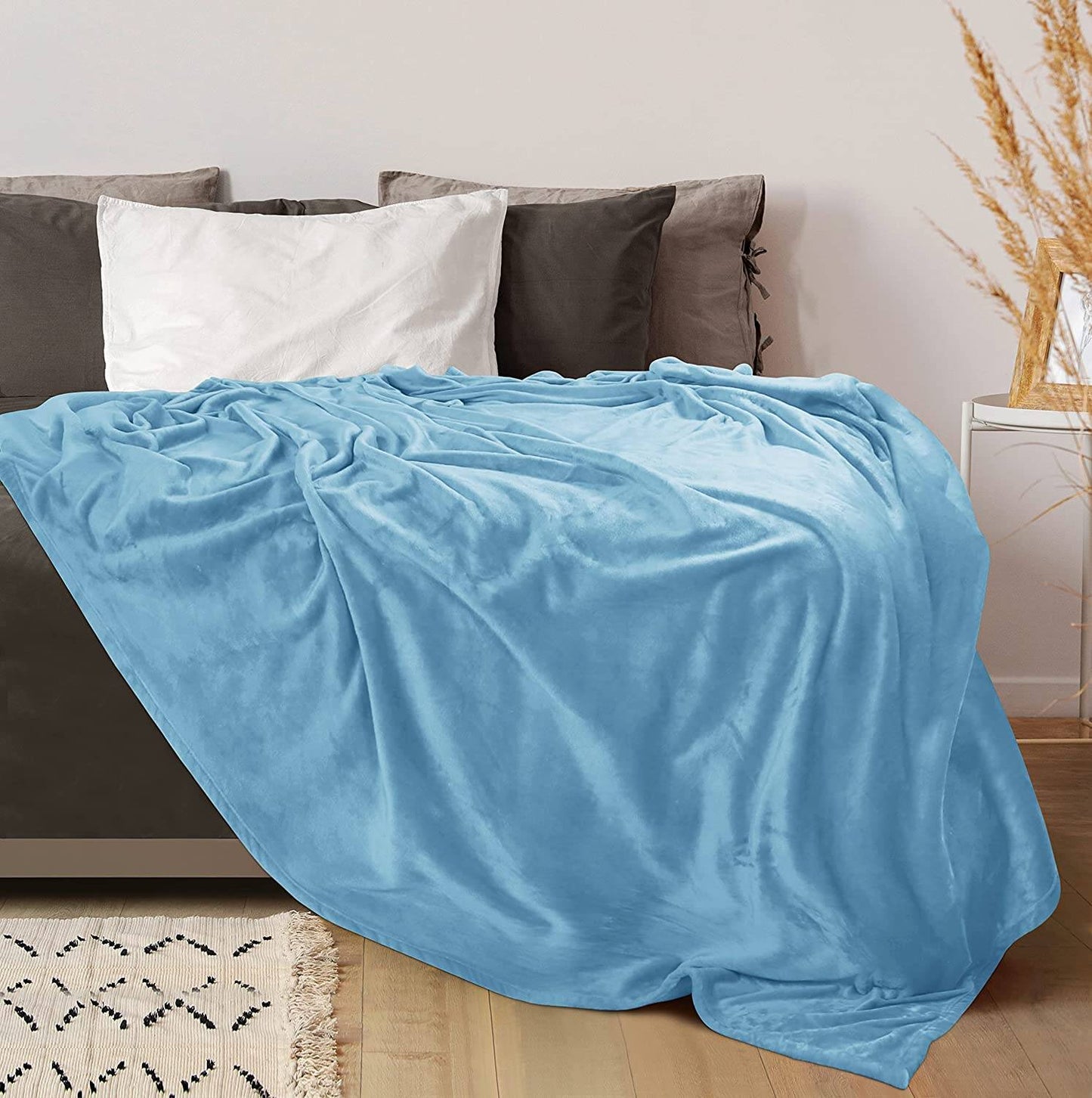 Utopia Bedding Blanket Twin Size  Luxury Fuzzy Soft Anti - Static 90 x 66 Inches Washed Blue 1 Count