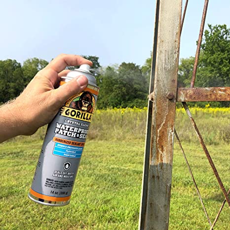 Gorilla Crystal Clear Waterproof Patch & Seal Rubberized Sealant Spray 14 oz (Packaging May Vary)