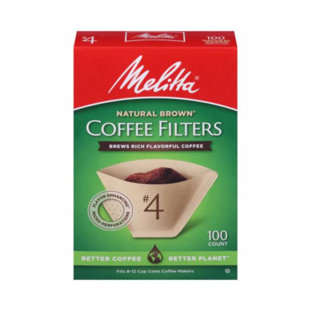 Melitta Natural Brown Coffee Filters Brews Rich Flavors Coffee 100 Count