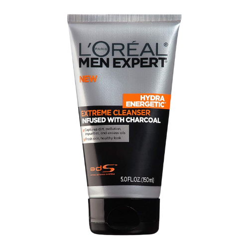 L'Oreal Men Expert Hydra Energetic Extreme Facial Cleanser Infused with Charcoal, 5.0 fl.oz / 150 ml