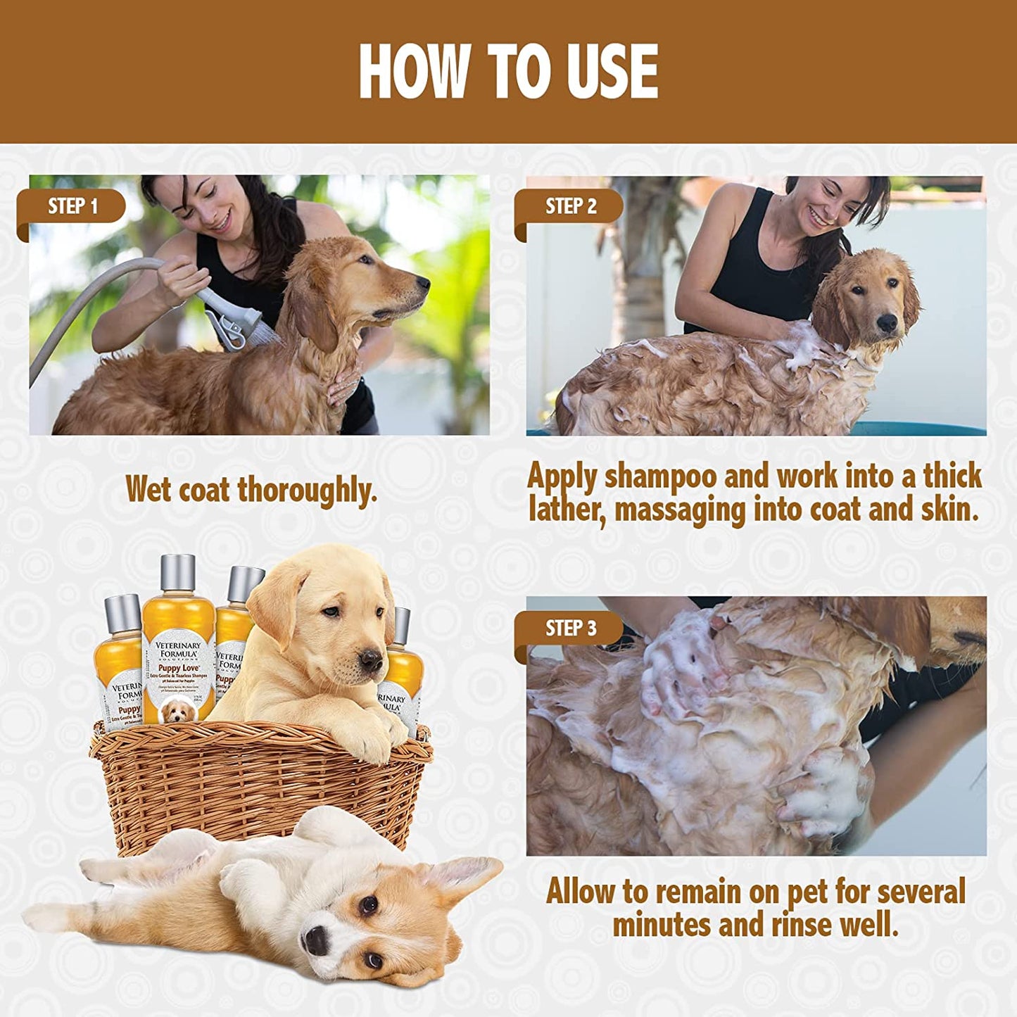 Veterinary Formula Puppy Love Extra Gentle & Tearless Shampoo, 17 oz / 503 ml