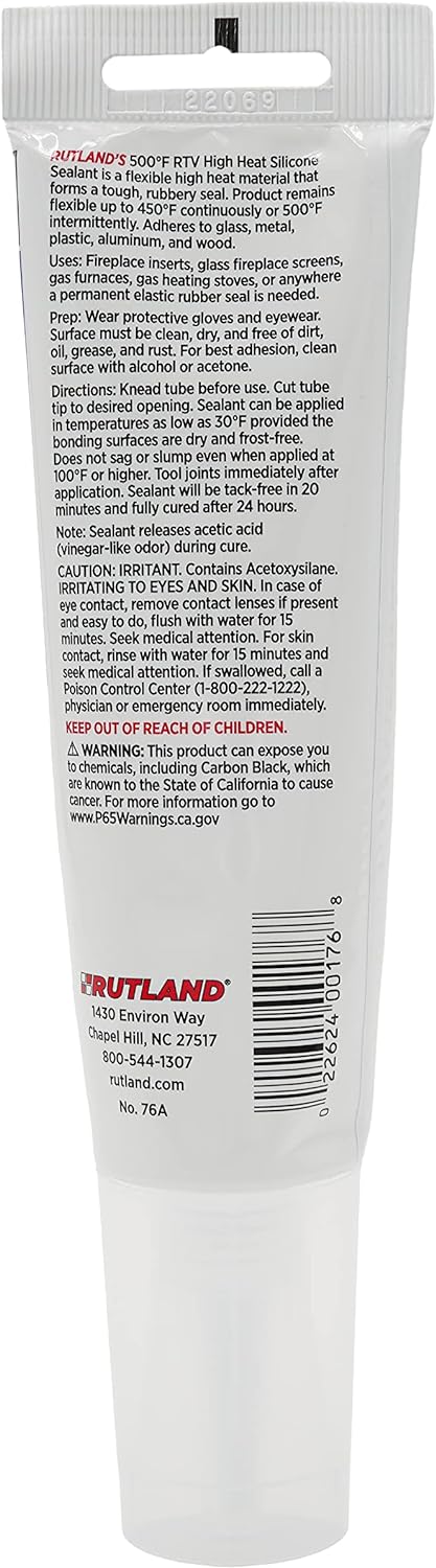 Rutland Silicone Sealant Black 2.7 fl oz (79.85ml)