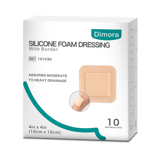 Dimora Silicone Foam Dressing with Border 10cm x 10cm (10 Count) 101030