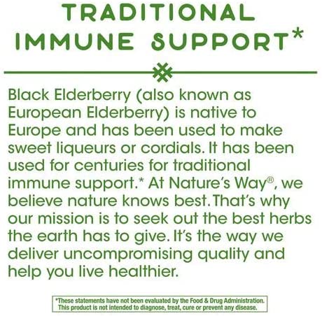 Nature's Way Black Elderberry 1,150 mg per Serving 100 Capsules