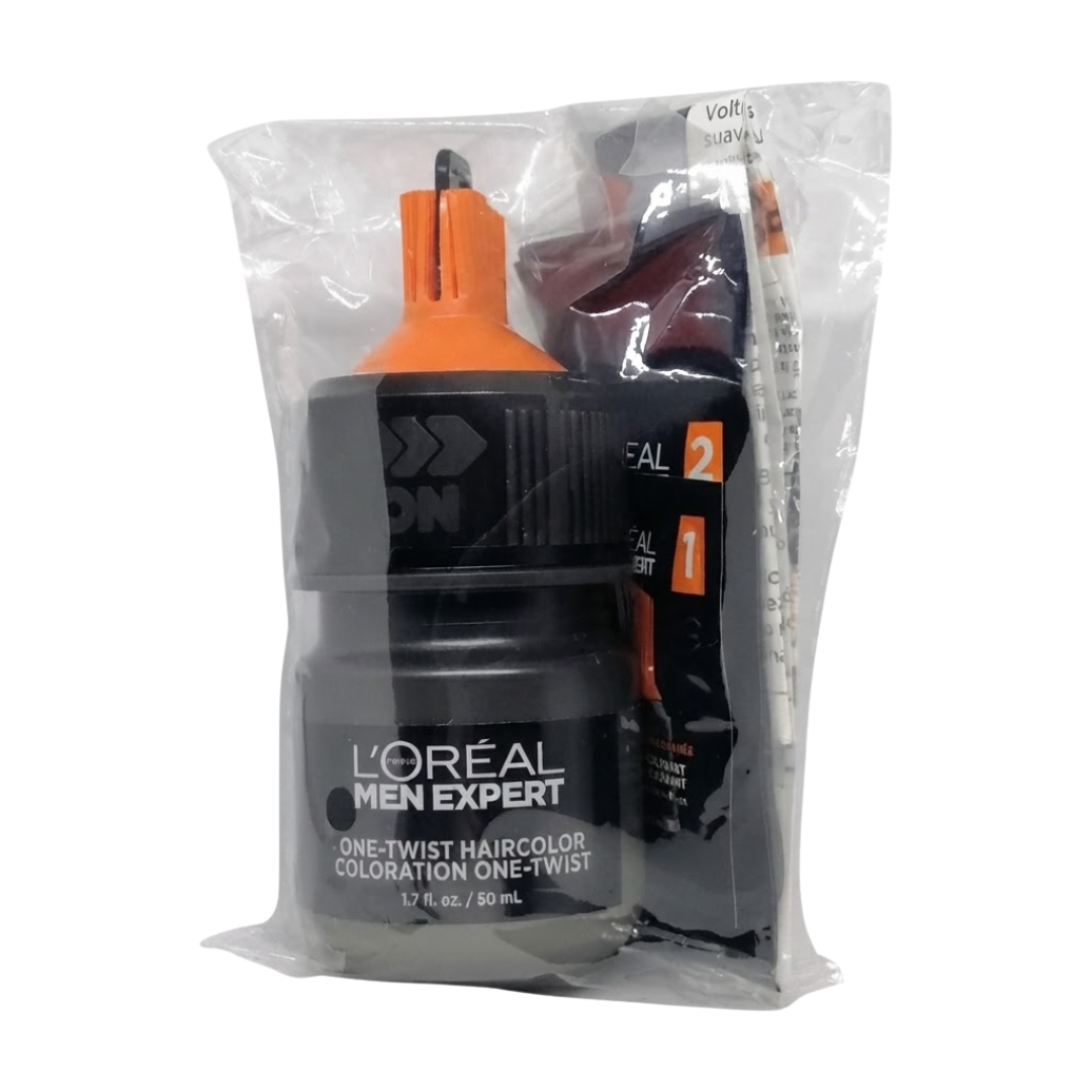 L'Oreal Men Expert One-Twist Hair Color Real Black 02, 1 Application (NO BOX)