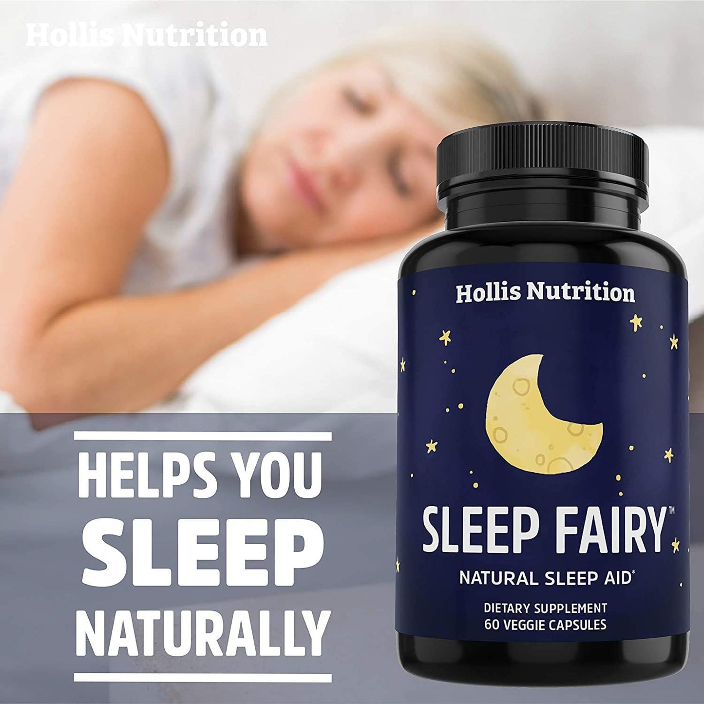 Sleep Fairy Natural Sleep Aid Anxiety & Insomnia Relief Supplement w/ Valerian Root, 60 Vegan Caps