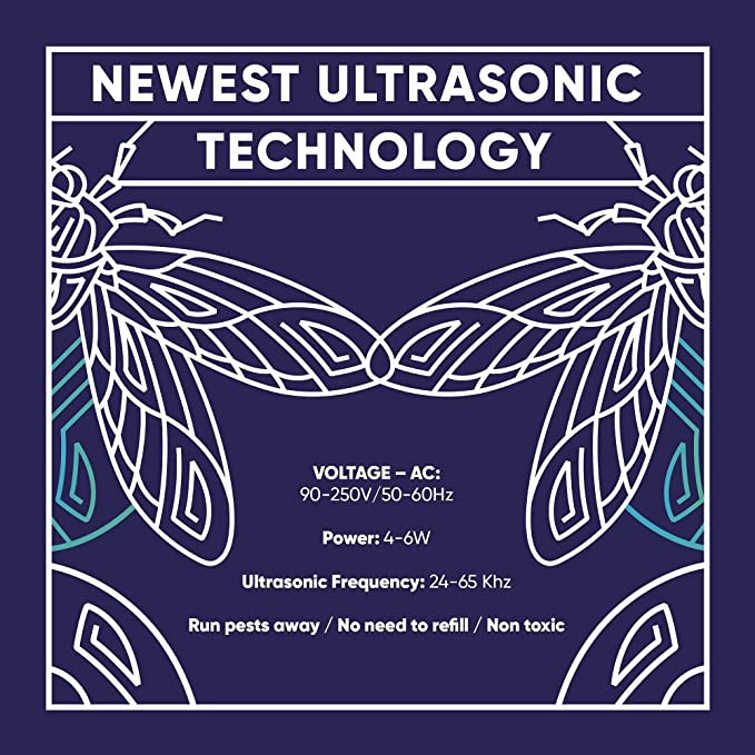 BRISON Ultrasonic Pest Repeller Electromagnetic Pest Repeller Plug-in White 2 Pcs