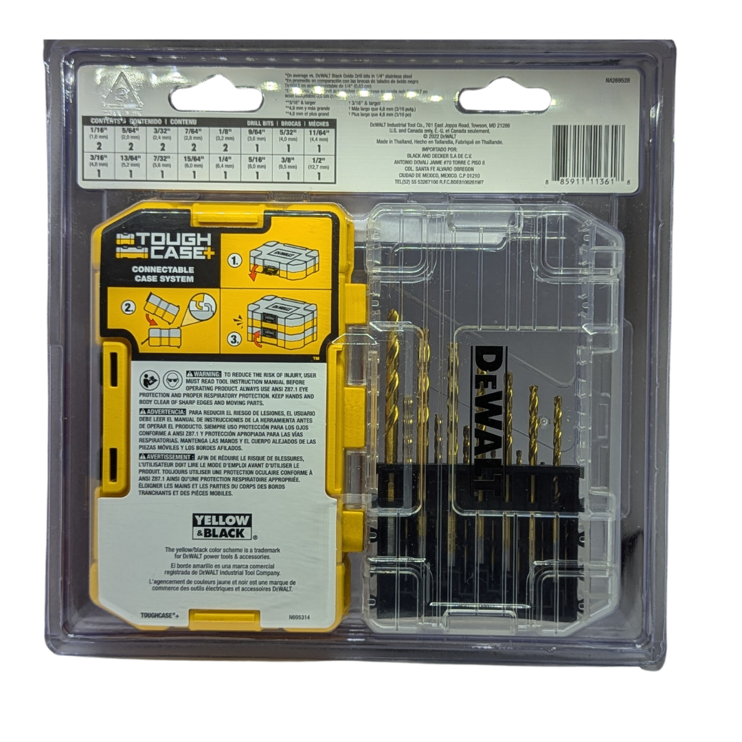 DEWALT Titanium Nitride Coated Drill Bit Set, Pilot Point, 21-Piece (DW1361)
