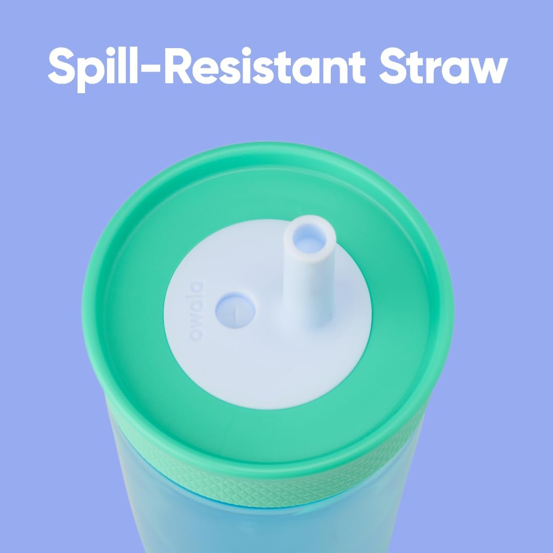 Owala Kids Plastic Tumbler with Spill Resistant Flexible Straw, 15 oz.