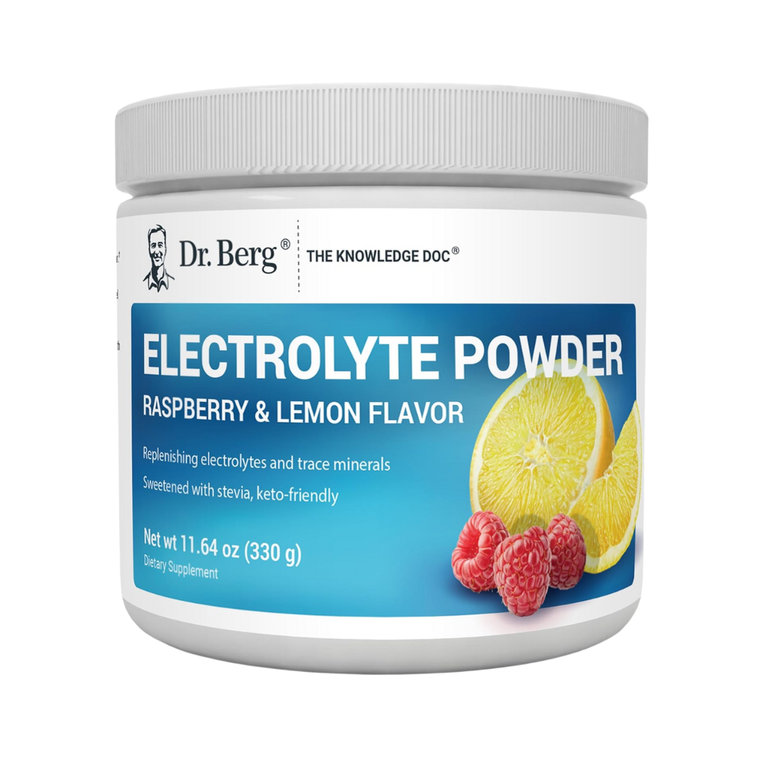 Dr. Berg’s Electrolyte Powder Raspberry & Lemon Natural Flavor, 330g