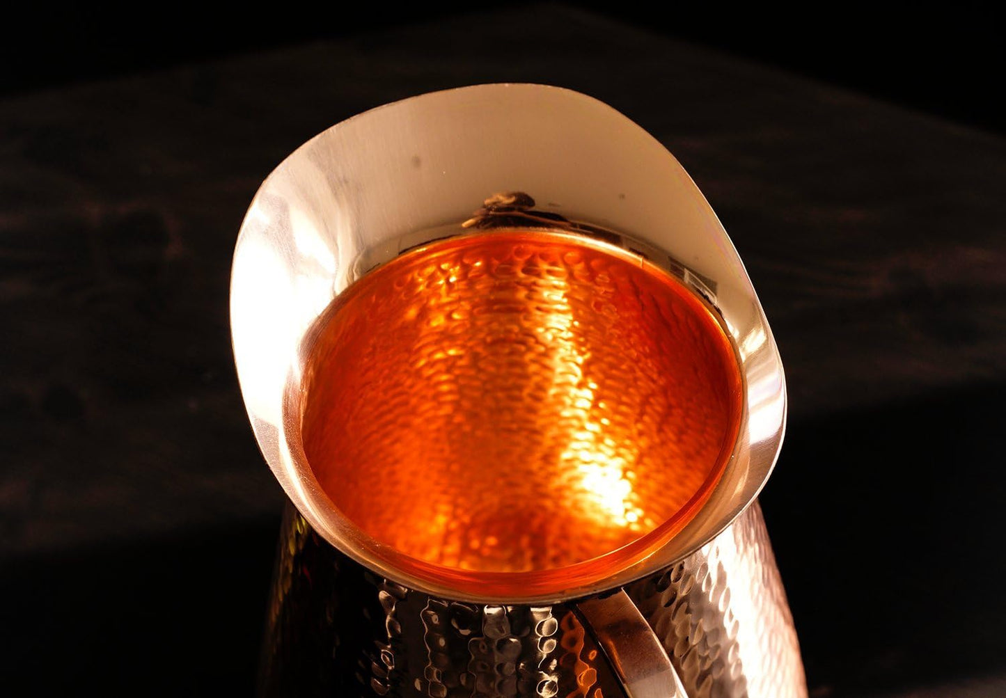 Copper Pitcher With Lid Pure Copper Handmade Hammered Jug 68 Oz