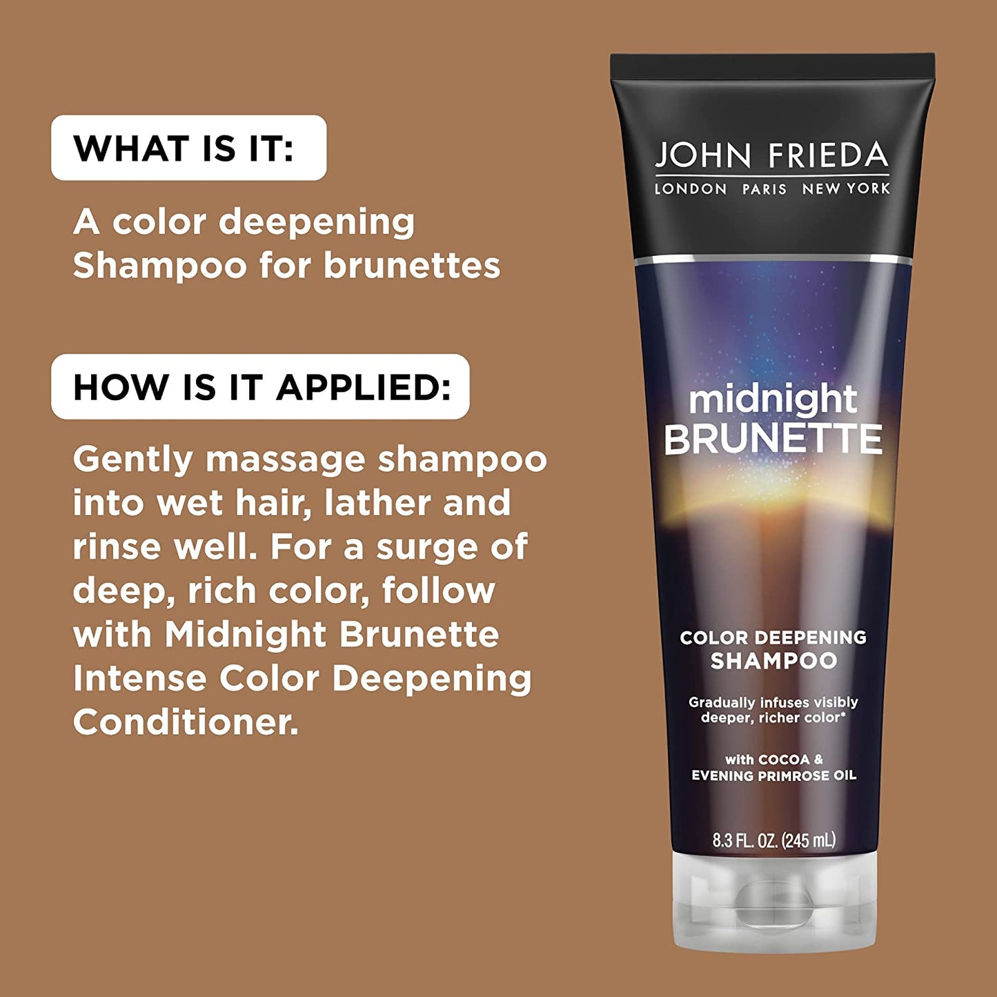 John Frieda Midnight Brunette Visibly Deeper Colour Deepening 8.3 oz