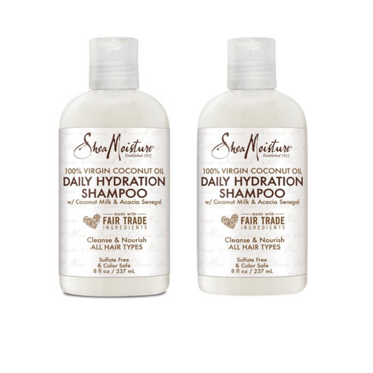 SheaMoisture 100% Virgin Coconut Oil Daily Hydration Shampoo for all hair types, 2 x 237 ml
