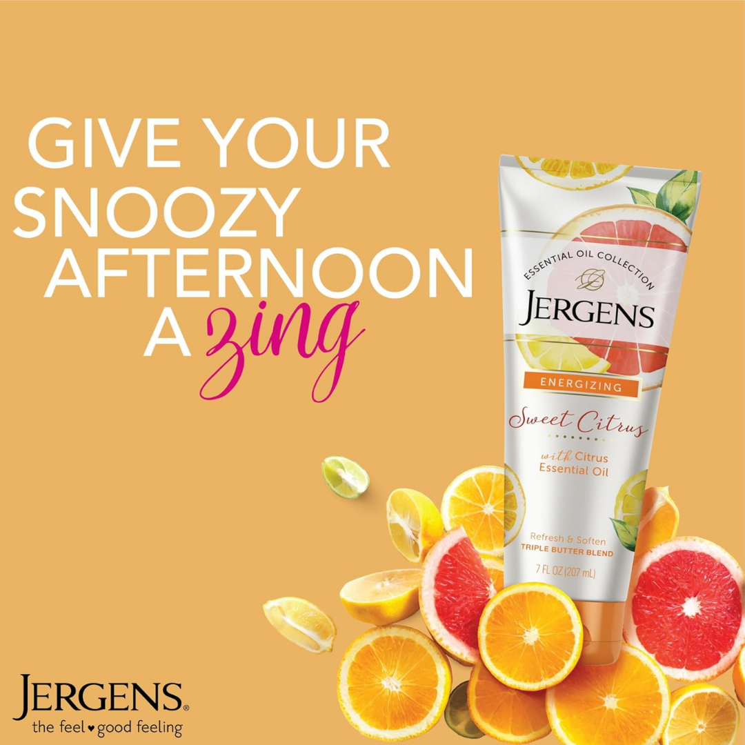 Jergens Energizing Sweet Citrus Essential Oil, 7 oz / 207 ml