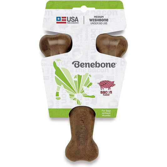 Benebone Wishbone Aggressive Chew Toy, Medium, Real Bacon Flavor