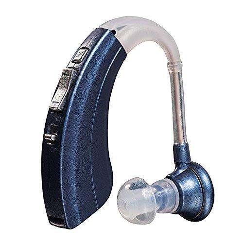 Digital Hearing Amplifier by Britzgo BHA-220. 500hr Battery Life, Modern Blue, Doctor and Audiologist designed