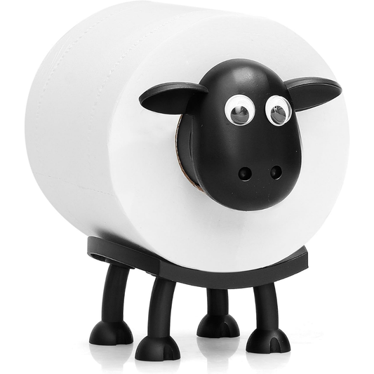 VELENTI Sheep Toilet Roll Holder 3D Printed Black Sheep Loo Roll Holder Cute Bathroom Decor