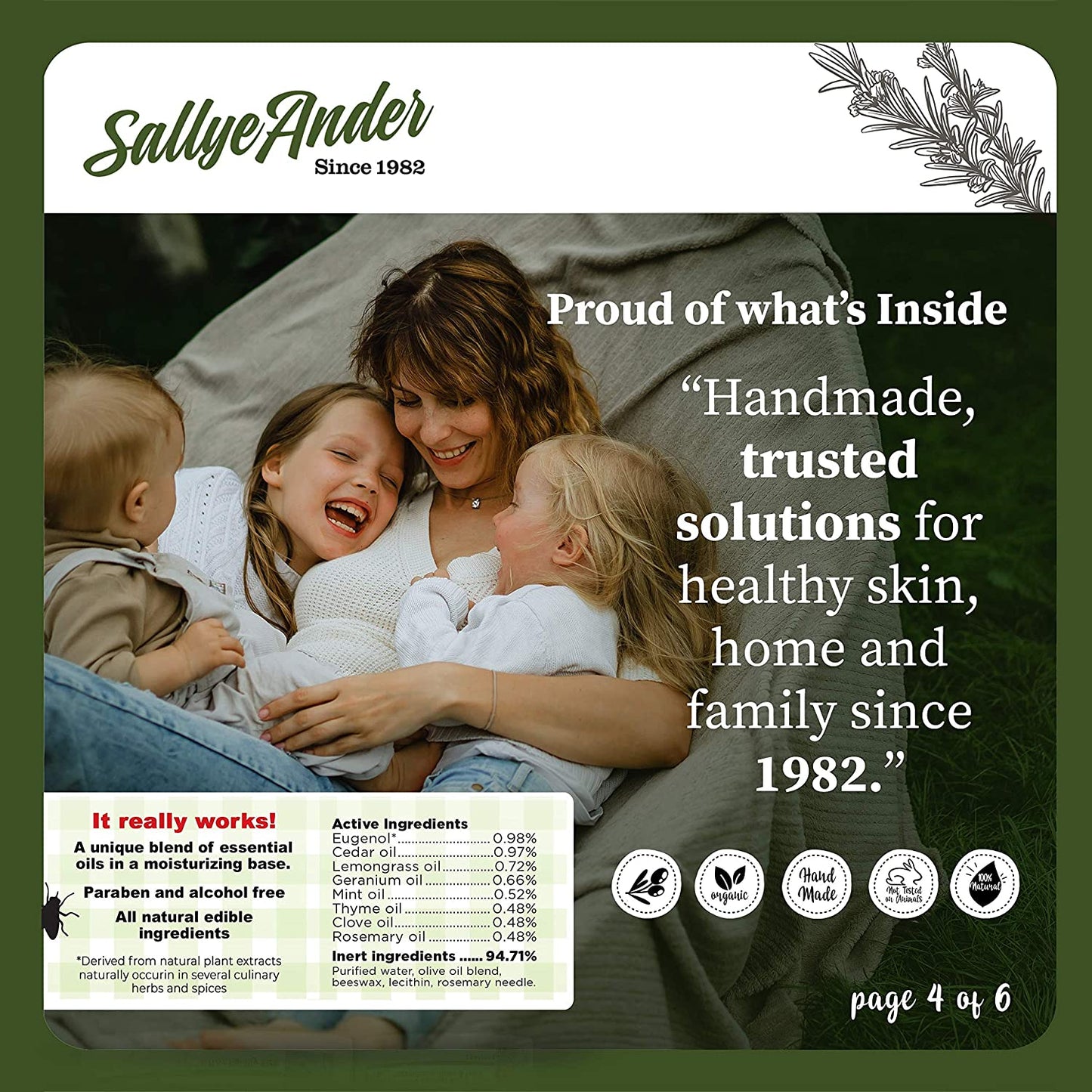 Sallyeander No-Bite-Me Bug Repellent and After-Bite Cream, 2 fl.oz / 5.6g