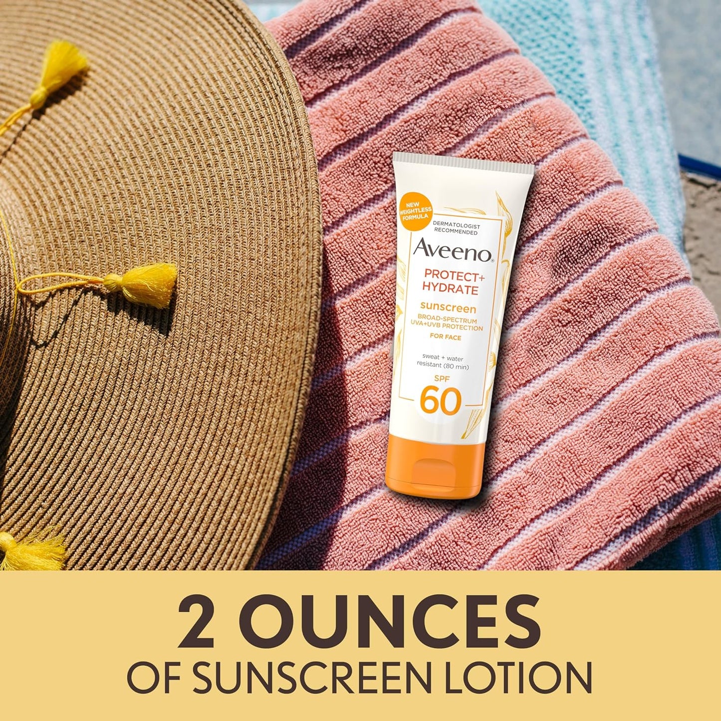 Aveeno Protect + Hydrate Sunscreen SPF 60 - 2.0 fl oz (60ml)