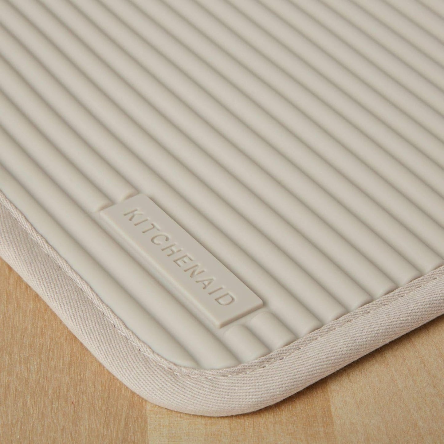 KitchenAid Ribbed Soft Silicone Pot Holder, Milkshake Tan, 7X9, Pack Of 2