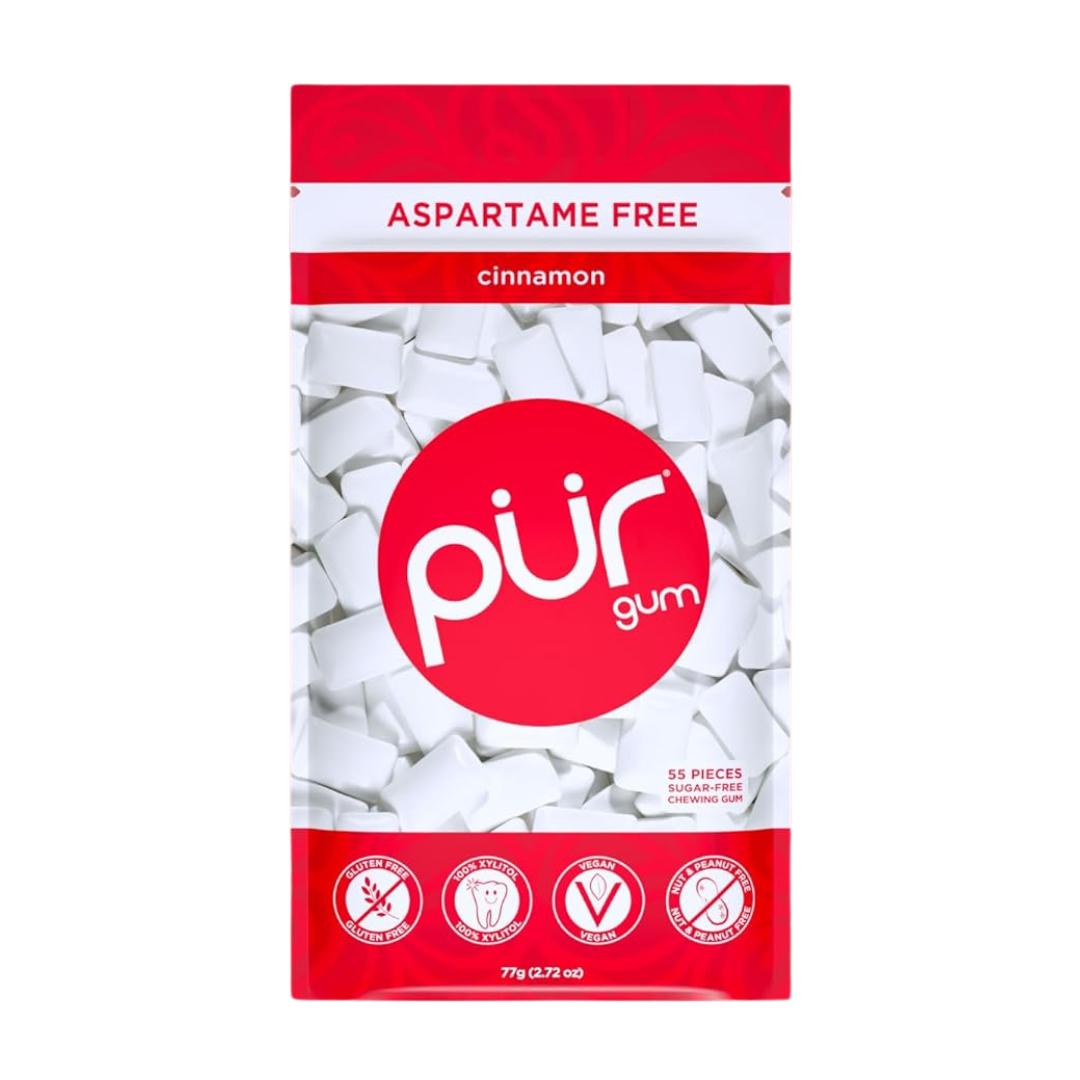 Pur Gum Aspartame Chewing Gum Cinnamon 55 Pieces