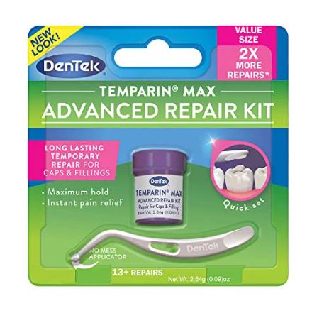 Dentek Temparin Max Repair Kit 13+ Repairs Maximum Hold, (0.09 oz. / 2.64g)