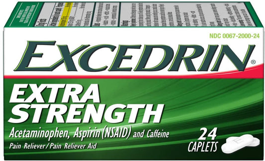 Extra Strength 24 Caplets Reliever Aids