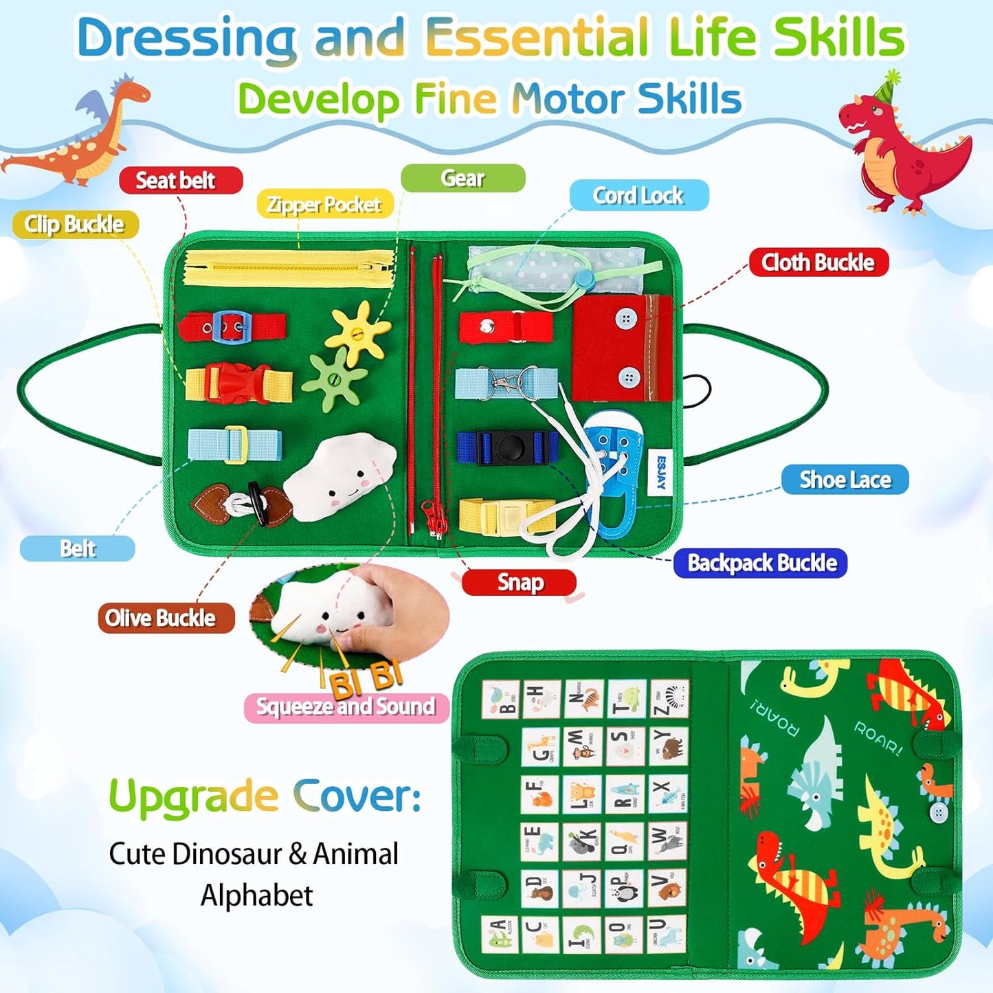 Esjay Toddler Busy Board Toy Book For Educational Learning Activities