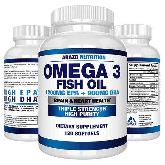 Arazo Nutrition Omega 3 Fish Oil 2250mg   (120 Count)