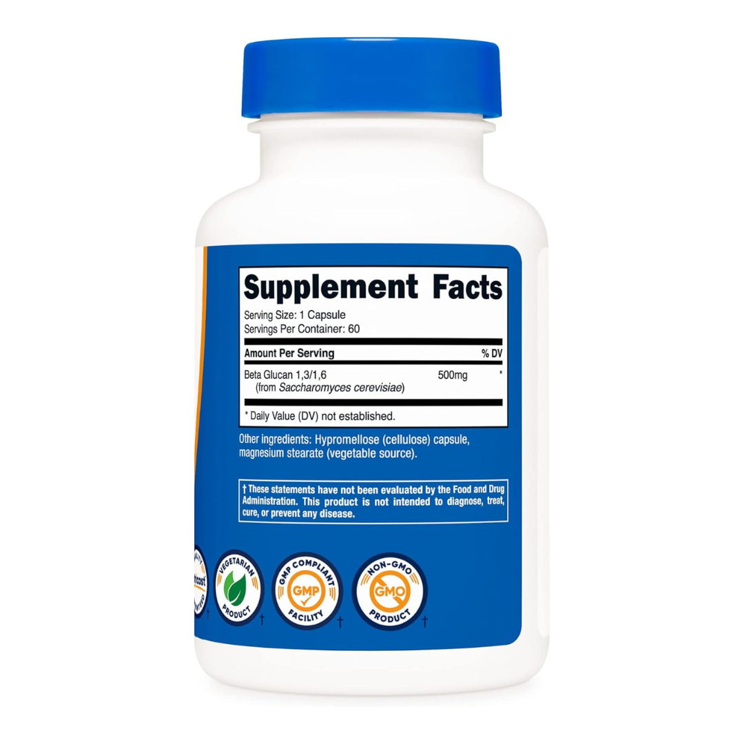 Nutricost Beta Glucan 1,3/1,6 500mg Supplement 60 Capsules