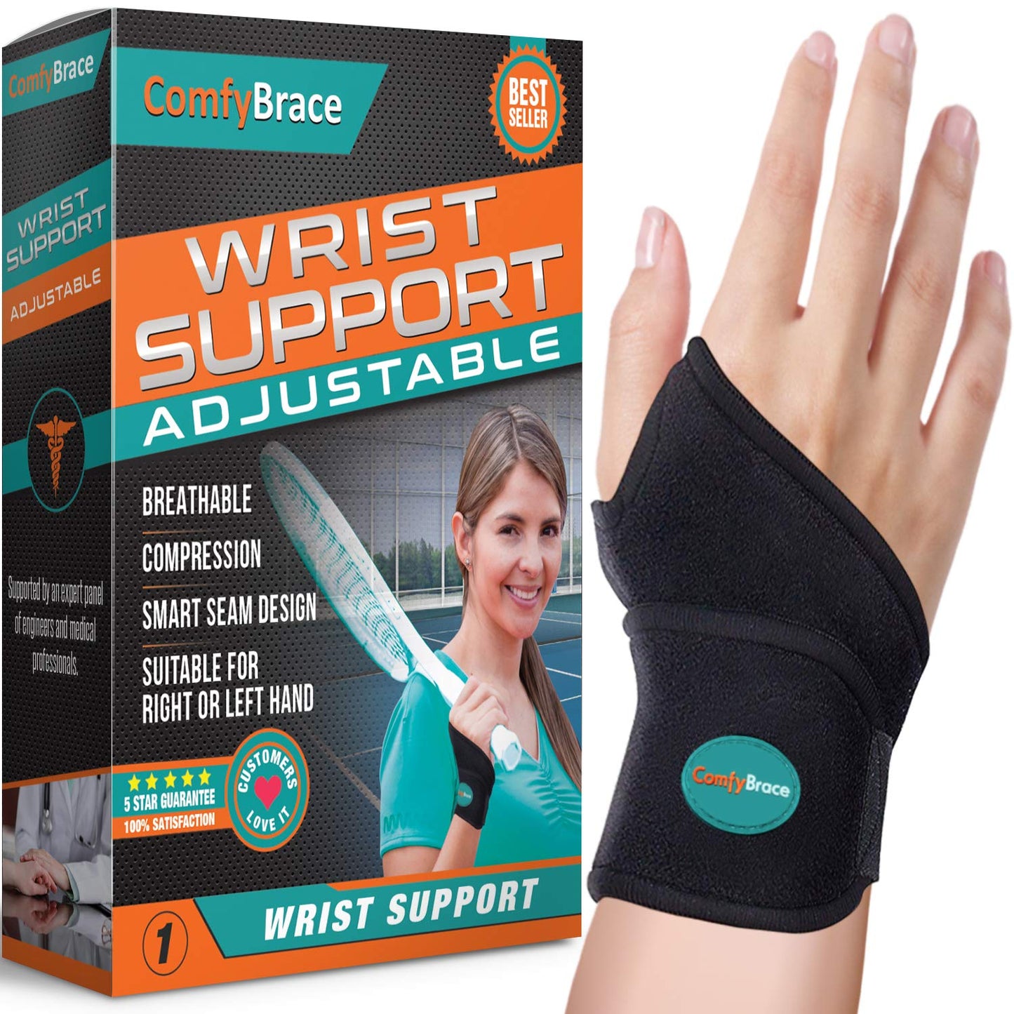 ComfyBrace Wrist Support Adjustable Suitable For Right Or Left Hand