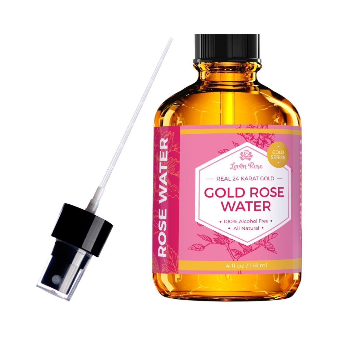 Leven Rose 24k Gold Rose Water Toner, 4 oz / 118 ml