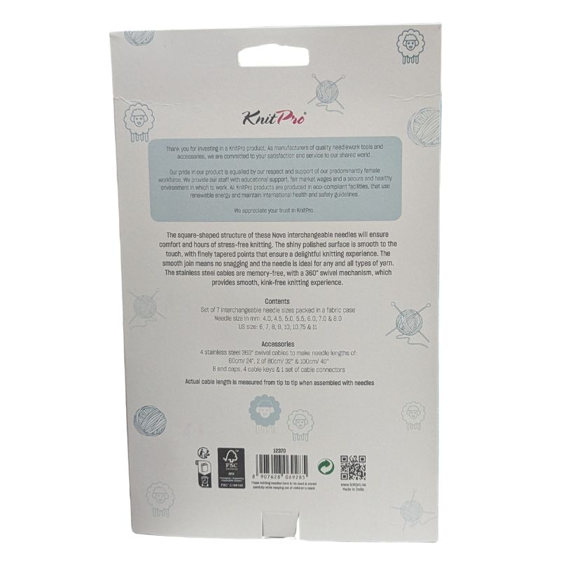 KnitPro Nova Cubics Deluxe Interchangeable Needle Set - (12370), 13 cm
