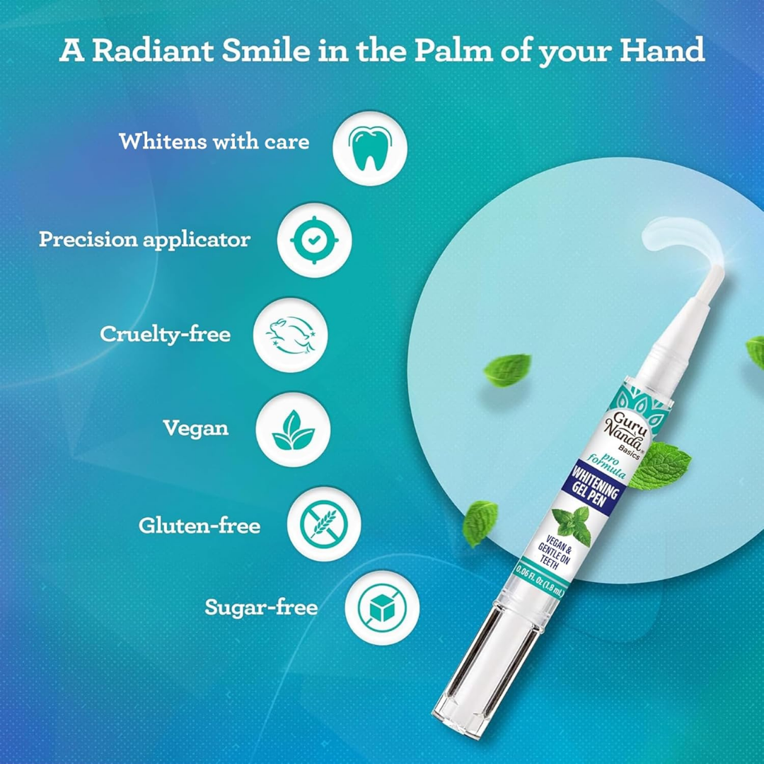 Guru Nanda Basics Whitening Gel Pen Mint, 0.06 oz / 1.8 ml