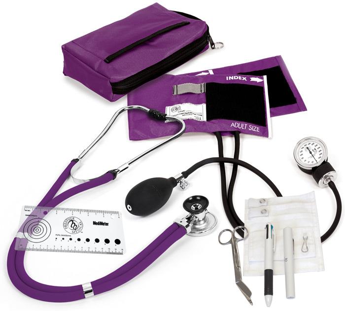 Prestige Medical Aneroid Sphygmomanometer / Sprague-Rappaport Nurse Kit, Purple
