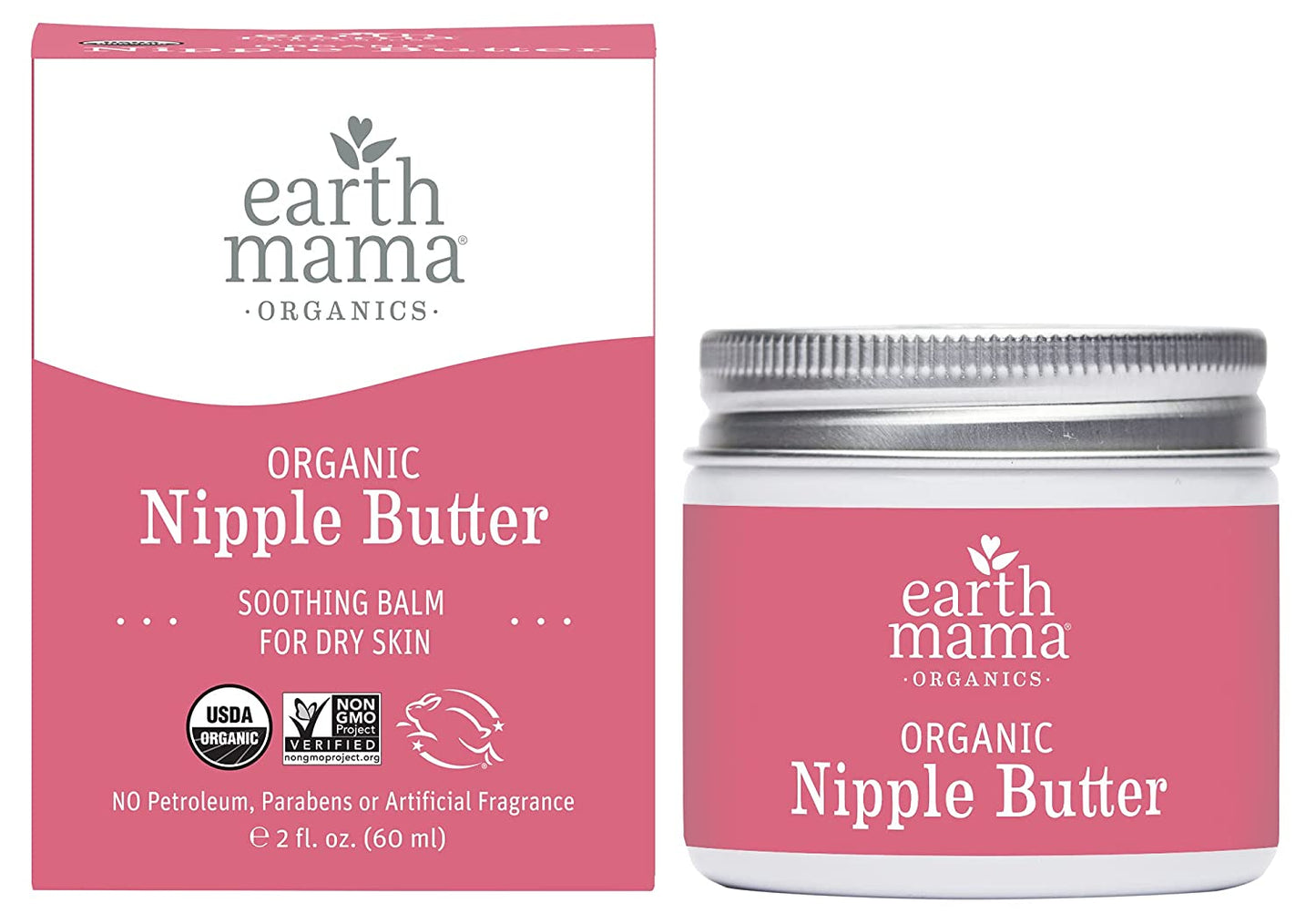 Earth Mama Organics Nipple Butter Soothing Balm For Dry Skin Parabens And Fragrance - Free 2 Fl Oz