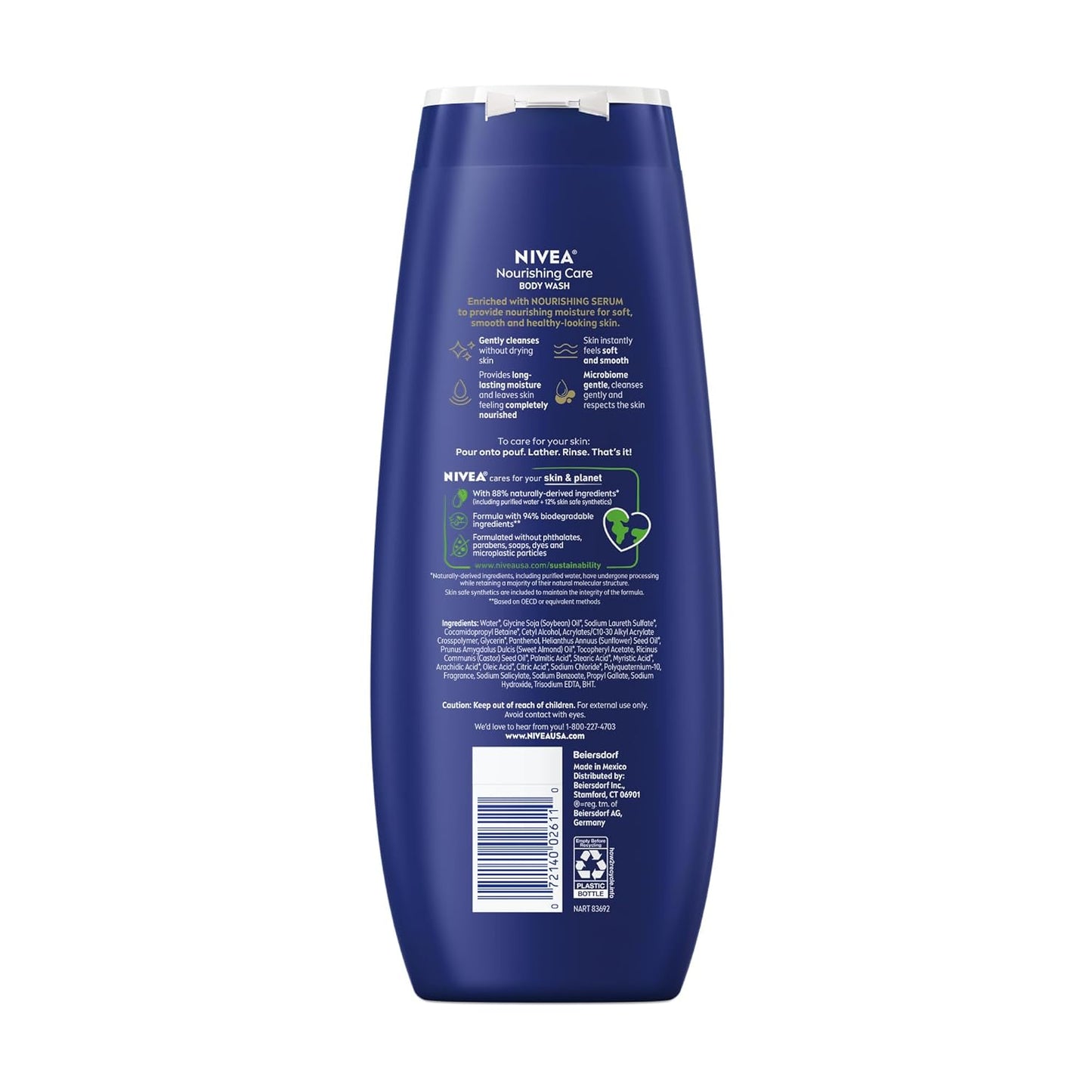 NIVEA Nourishing Care Body Wash with Nourishing Serum, 591 ml / 20 fl. oz