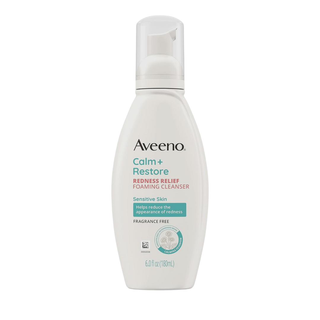 Aveeno Calm + Restore Redness Relief Foaming Cleanser for Sensitive Skin 6.0 fl oz (180ml)